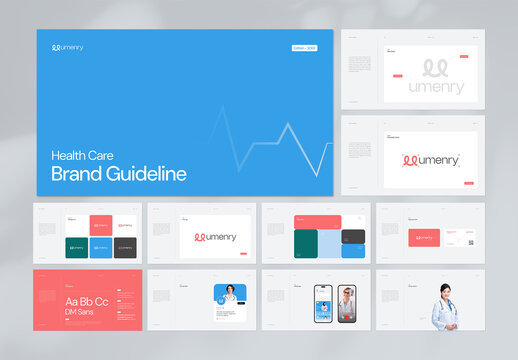 Modern and Clean Healthcare Brand Guidelines Layout