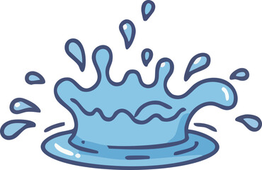 Cartoon Illustration of Water Splash