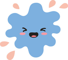 Cute Blue Splatter Character Illustration