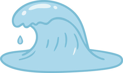 Cartoon Water Wave Illustration