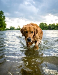 Golden Retriever in Water