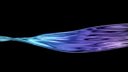 Flowing Abstract Wave Motion of Blue and Purple Light Energy on Black Background Video Stock Footage - Powered by Adobe