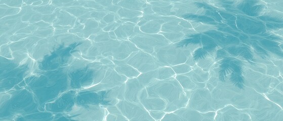 Obraz premium The tranquil water surface reflecting shadows in a serene pool setting