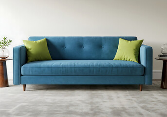 green sofa on a white background