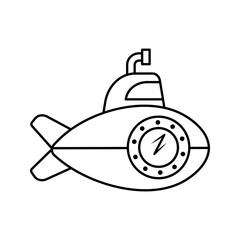 Submarine icon flat. vector illustration on white background