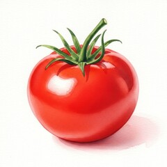 Fresh Tomato in Watercolor Style