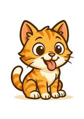 Funny Orange Tabby Cat Mascot