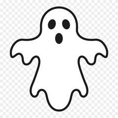 halloween ghost flat sticker vector icon
