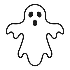 halloween ghost flat sticker vector icon