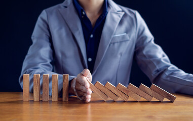 Business planning crisis effect or risk protection concept, business solution and intervention.