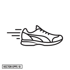 Fast Running Shoes Line Art Icon Design