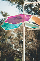 Colorful glass panels