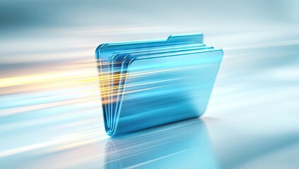 3D folder icon, fast motion blur