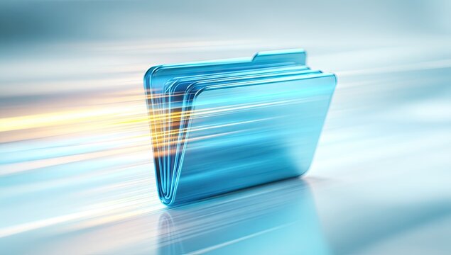 3D folder icon, fast motion blur