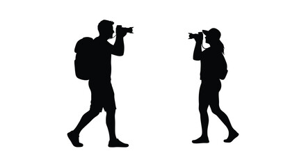 two photographers capturing moments with cameras in hand