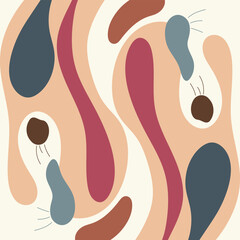 ABSTRACT BACKGROUND FLAT ORANGE BROWN GREEN BLUE SMOOTH PASTEL COLOR WITH HANDDRAWN ORGANIC SHAPES DESIGN VECTOR TEMPLATE GOOD FOR MODERN WEBSITE, WALLPAPER, COVER DESIGN 