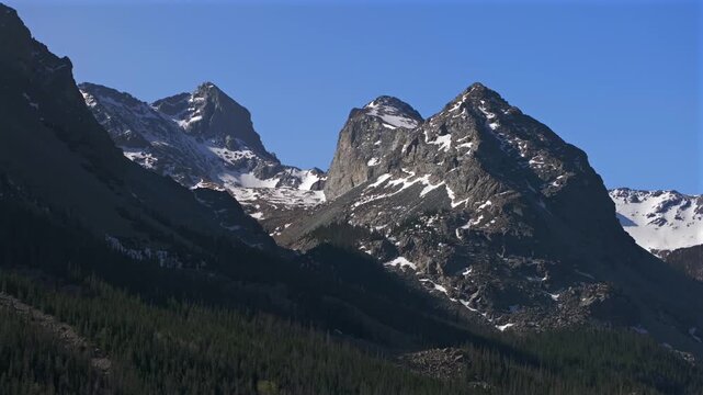 Spring Summer Blanca Peak Mt Mount Lindsey Lily Lake trailhead Sangre de Cristo Range Colorado aerial drone Iron Nip ple Rocky Mountains Huerfano River valley ranch circle left parallax motion