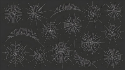 Collection of abstract white starburst patterns on a dark background