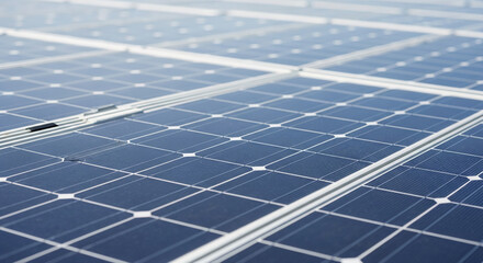 Close-up of blue solar panel texture, showcasing grid pattern and clean energy concept, ideal for sustainability or technology themes