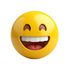 Fototapeta premium 3D Grinning Face Emoji, Smiling Yellow Happy Face Icon