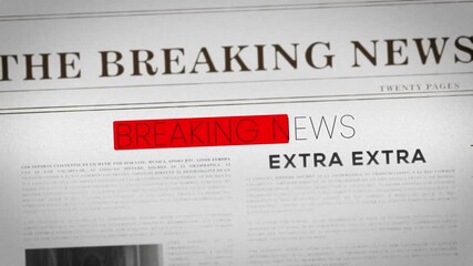 Cinematic breaking news alert graphic with red banner overlay, bold white text in focus, and blurred climate change headlines in background, conveying urgency and global importance