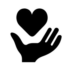 Heart in hand vector illustration for love charity donation and support concept graphic design element