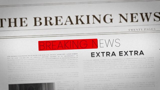 Cinematic breaking news alert graphic with red banner overlay, bold white text in focus, and blurred climate change headlines in background, conveying urgency and global importance