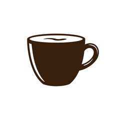 Obraz premium Minimalist graphic illustration of a steaming hot beverage cup, perfect for morning rituals or cafe branding