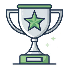Award Winning Achievement:  Modern Flat Design Trophy Illustration with Star.