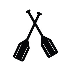 Get ready for a lake adventure with this graphic of two oars crossed. Perfect for sports, outdoor activities, and summer travel plans, or water sports.