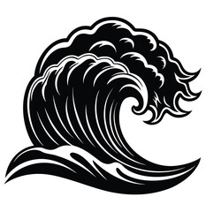 Blue ocean wallpaper design featuring a fish, seashell, and tribal wave swirl illustration