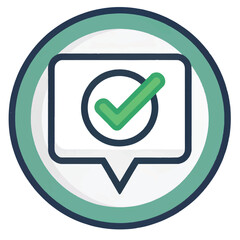 Green Checkmark in Speech Bubble: Positive Feedback, Approval, Confirmation Icon