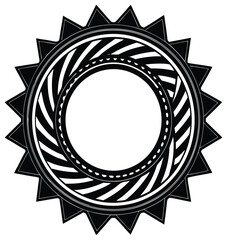 Laurel wreath vector illustration with circular decorative frame