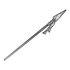 Hand Drawn Tribal Spear Illustration