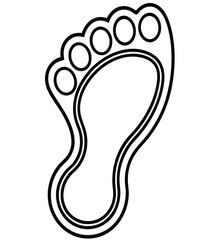 A simple vector illustration of a human footprint symbol