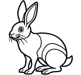 A cute white bunny illustration on a white or black background, perfect for a fun Easter design