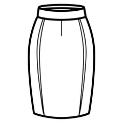 Clean Line Art Pencil Skirt Design