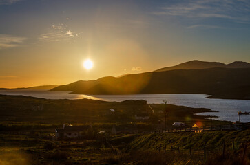 Sunset Over Isle of Skye Landscape in Scotland
