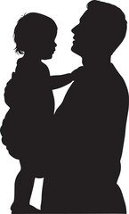 Father and Child Silhouette Vector