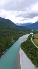 Mountain river valley vista