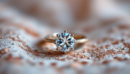 Fototapeta premium create an elegant and romantic image of a diamond engagement ring symbolizing love, proposal, mitment, and romance