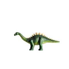 Obraz premium Side view of a green dinosaur toy with a long neck and a sail-like dorsal fin