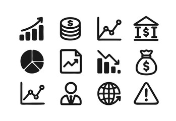 Set of vector economic graph icons