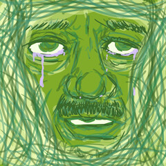 泣く人　シュール　抽象