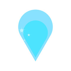 Blue Water Drop Icon with Sparkles &ndash; Clean Water and Freshness Symbol