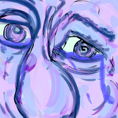 泣く人　シュール　抽象