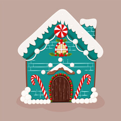 Delightful Christmas Gingerbread House With Festive Decorations and Candy Canes