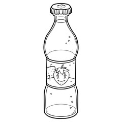 strawberry soda illustration hand drawn outline vector