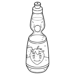 strawberry ramune illustration hand drawn outline vector