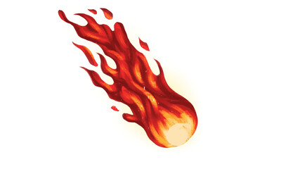 Fiery Comet: A vibrant illustration of a fiery comet streaking across the sky, symbolizing power, energy, and rapid movement, its intense colors.